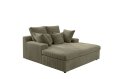 LAZY ONE Chaiselongue im modernen Cord-Look – luxuriöse Liege mit weichen Kissen & Komfortpolsterung - Olive