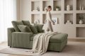 LAZY ONE Chaiselongue im modernen Cord-Look – luxuriöse Liege mit weichen Kissen & Komfortpolsterung - Olive