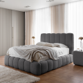 Designer Polsterbett CANDE mit Stauraum – elegantes Bett 180×200 cm für Ihr Schlafzimmer - Grau (Catch Me 24)