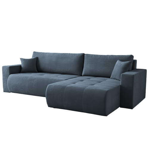 Ecksofa KORA – Modernes, komfortables Sofa mit Schlaffunktion und Stauraum für Wohnzimmer - Dunkelblau (Wind 77).png