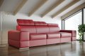 Ledersofa ROYAL III Leder Couch verstellbare Kopfstützen 295 cm - Rot