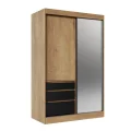 HAIDAR Schiebetürenschrank – Moderner Kleiderschrank mit viel Stauraum | 140 cm