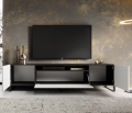 TV-Lowboard NOEMI 200 – Modernes Design mit geriffelter Front - WeißSchwarz (1).png