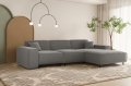 Ecksofa LUGA L HILLS – elegantes Designer-Ecksofa in L-Form mit Veloursbezug TIFFANI für modernes Wohnen, Stoff Tiffany 16 - Grau