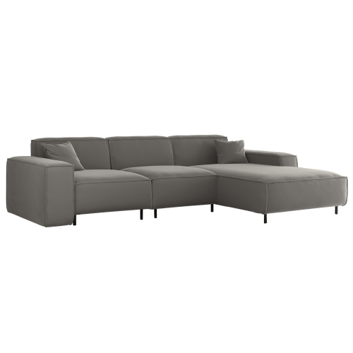 Ecksofa LUGA L HILLS – elegantes Designer-Ecksofa in L-Form mit Veloursbezug TIFFANI für modernes Wohnen, Stoff Tiffany 16 - Grau.png