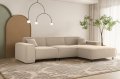 Ecksofa LUGA L HILLS – elegantes Designer-Ecksofa in L-Form mit Veloursbezug TIFFANI für modernes Wohnen, Stoff Tiffany 02 - Beige