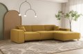 Ecksofa LUGA L HILLS – elegantes Designer-Ecksofa in L-Form mit Veloursbezug TIFFANI für modernes Wohnen, Stoff Tiffany 08 - Senf