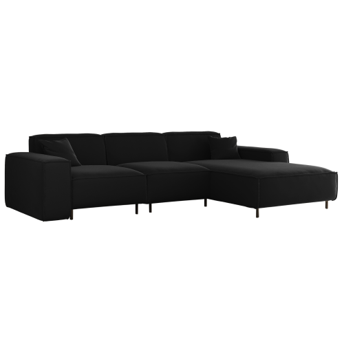 Ecksofa LUGA L HILLS – elegantes Designer-Ecksofa in L-Form mit Veloursbezug TIFFANI für modernes Wohnen, Stoff Tiffany 20 - Schwarz.png
