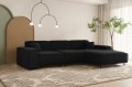 Ecksofa LUGA L HILLS – elegantes Designer-Ecksofa in L-Form mit Veloursbezug TIFFANI für modernes Wohnen, Stoff Tiffany 20 - Schwarz