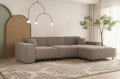 Ecksofa LUGA L HILLS – elegantes Designer-Ecksofa in L-Form mit Veloursbezug TIFFANI für modernes Wohnen, Stoff Tiffany 29 - Taupe