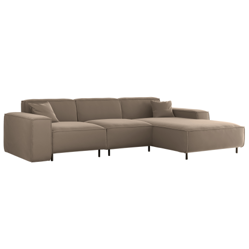 Ecksofa LUGA L HILLS – elegantes Designer-Ecksofa in L-Form mit Veloursbezug TIFFANI für modernes Wohnen, Stoff Tiffany 29 - Taupe.png