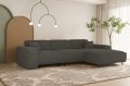Ecksofa LUGA L HILLS – elegantes Designer-Ecksofa in L-Form mit Strukturstoff SCALA für modernes Wohnen, Stoff Scala - Anthrazit