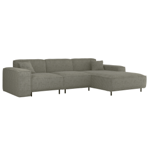 Ecksofa LUGA L HILLS – elegantes Designer-Ecksofa in L-Form mit Strukturstoff SCALA für modernes Wohnen, Stoff Scala - Grau