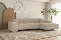 Ecksofa LUGA L HILLS – elegantes Designer-Ecksofa in L-Form mit Strukturstoff SCALA für modernes Wohnen, Stoff Scala - Beige