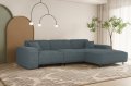 Ecksofa LUGA L HILLS – elegantes Designer-Ecksofa in L-Form mit Strukturstoff SCALA für modernes Wohnen, Stoff Scala - Dunkelblau