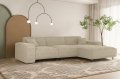 Ecksofa LUGA L HILLS – elegantes Designer-Ecksofa in L-Form mit Strukturstoff SCALA für modernes Wohnen, Stoff Scala - Sand Beige