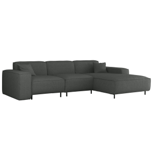 Ecksofa LUGA L HILLS – elegantes Designer-Ecksofa in L-Form mit Polsterstoff ARTICO für modernes Wohnen - Anthrazit, Grau