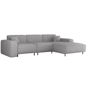 Ecksofa LUGA L HILLS – elegantes Designer-Ecksofa in L-Form mit Polsterstoff ARTICO für modernes Wohnen - Hellgrau