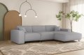 Ecksofa LUGA L HILLS – elegantes Designer-Ecksofa in L-Form mit Polsterstoff ARTICO für modernes Wohnen - Hellgrau