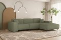 Ecksofa LUGA L HILLS – elegantes Designer-Ecksofa in L-Form mit Polsterstoff ARTICO für modernes Wohnen - Grün