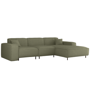 Ecksofa LUGA L HILLS – elegantes Designer-Ecksofa in L-Form mit Polsterstoff ARTICO für modernes Wohnen - Grün