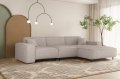 Ecksofa LUGA L HILLS – elegantes Designer-Ecksofa in L-Form mit Polsterstoff ARTICO für modernes Wohnen - Cream