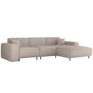 Ecksofa LUGA L HILLS – elegantes Designer-Ecksofa in L-Form mit Polsterstoff ARTICO für modernes Wohnen - Cream