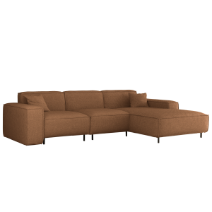 Ecksofa LUGA L HILLS – elegantes Designer-Ecksofa in L-Form mit Polsterstoff ARTICO für modernes Wohnen - Kupferrot