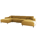 LUGA U HILLS Ecksofa in U-Form – große Wohnlandschaft, freistehend, mit Wellenfedern Typ B und Tiffany Veloursbezug - Senf.png