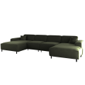 LUGA U HILLS Ecksofa in U-Form – große Wohnlandschaft, freistehend, mit Wellenfedern Typ B und Tiffany Veloursbezug - Grün.png