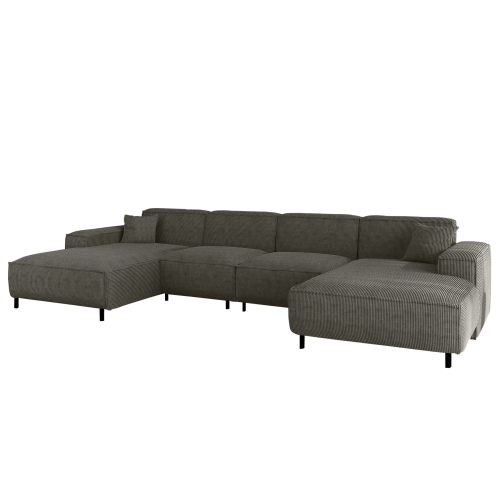 LUGA U HILLS Ecksofa in U-Form – große Wohnlandschaft mit wasserabweisendem SCALA Stoff, freistehend - Anthracite.png