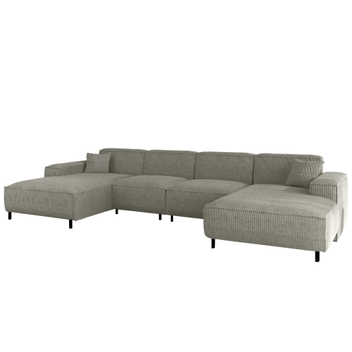 LUGA U HILLS Ecksofa in U-Form – große Wohnlandschaft mit wasserabweisendem SCALA Stoff, freistehend - Grau.png
