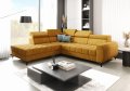 PORTO Ecksofa 255 × 225 cm mit Schlaffunktion, Bettkasten, verstellbaren Kopfstützen – HR & T35 Schaum
