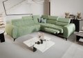 Porto II Relax Ecksofa mit elektrischer Relaxfunktion, Schlaffunktion & Veloursstoff TERRA
