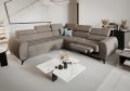 Porto II Relax Ecksofa mit elektrischer Relaxfunktion, Schlaffunktion & Stoff Aragon 20