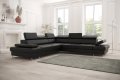 Ecksofa Echtleder GALAXY MAX 280x280 cm, Schwarz