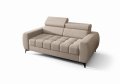 Porto II Sofa – moderne Eckcouch mit verstellbaren Kopfstützen, T35 & HR Schaum, Mikrofaserstoff Crown 2 - Beige