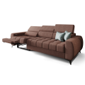 Porto III Relax Sofa mit elektrischer Relaxfunktion, verstellbaren Kopfstützen, HR- & T35-Schaum, Wellenfedern Typ B, Bezugsstoff Moly 63 - Altrosa - LINKS