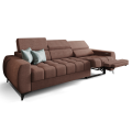 Porto III Relax Sofa mit elektrischer Relaxfunktion, verstellbaren Kopfstützen, HR- & T35-Schaum, Wellenfedern Typ B, Bezugsstoff Moly 63 - Altrosa - RECHTS