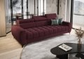 PORTO III 260 cm – Design-Sofa mit verstellbaren Kopfstützen, HR-Schaum, Wellenfedern - Crown 06, Burgund