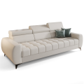 PORTO III  260 cm – Design-Sofa mit verstellbaren Kopfstützen, HR-Schaum, Wellenfedern - Echtleder - Weiß .png