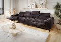 PORTO IV RELAX Ecksofa 331 cm – Elektrische Relaxfunktion, verstellbare Kopfstützen, Velours Terra