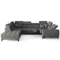 Porto Max I Relax Ecksofa mit elektrischer Relaxfunktion, Schlaffunktion und verstellbaren Kopfstützen, Stoff Terra 92 - Dunkelgrau - LINKS.png