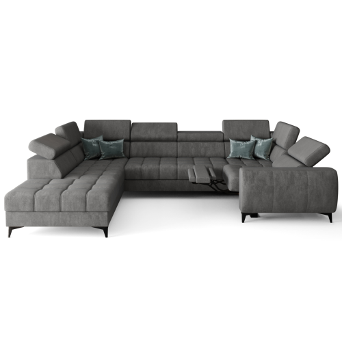Porto Max I Relax Ecksofa mit elektrischer Relaxfunktion, Schlaffunktion und verstellbaren Kopfstützen, Stoff Terra 92 - Dunkelgrau - LINKS.png