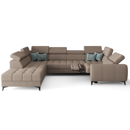Porto Max I Relax Ecksofa mit elektrischer Relaxfunktion, Schlaffunktion und verstellbaren Kopfstützen, Stoff Moly 11 - Beige - LINKS.png