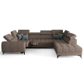 Porto Max I Relax Ecksofa mit elektrischer Relaxfunktion, Schlaffunktion und verstellbaren Kopfstützen, Stoff Crown 3 - Dunkelbeige, Beige - RECHTS.png
