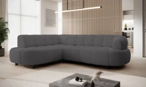 Ecksofa VELPA L – modernes Design mit elektrischer Sitztiefenverstellung & höchstem Komfort – Dunkelgrau (Cloud 97)