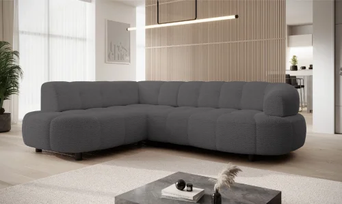 Ecksofa VELPA L – modernes Design mit elektrischer Sitztiefenverstellung & höchstem Komfort – Dunkelgrau (Monolith 95)