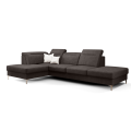 OSLO MINI Ecksofa 295x180 cm mit Schlaffunktion und Bettkasten - Stoff Moly, Hellgrau