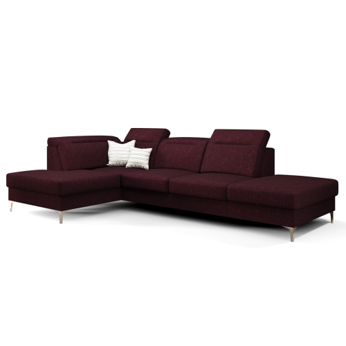 OSLO MINI Ecksofa 295x180 cm mit Schlaffunktion und Bettkasten - Stoff Gemma 59, Rotwein.png